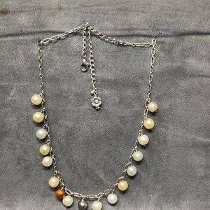 Multicolored faux pearl necklace